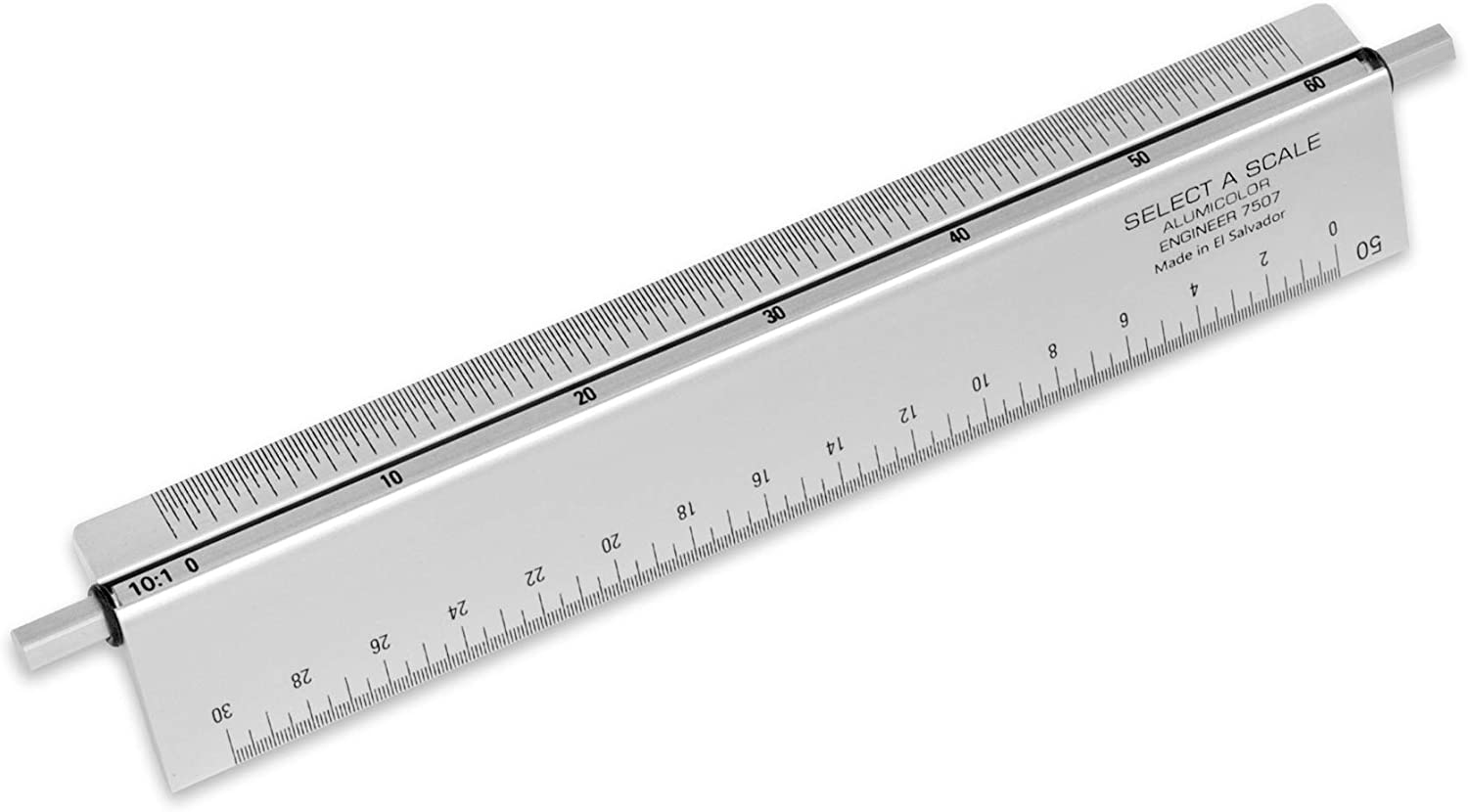 Alumicolor 6-in Select-a-Scale Engineer Drafting Tool w/Rotating Calibration Rod